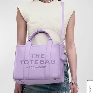 Marc Jacobs The Leather Tote Bag purse Wisteria purple Small